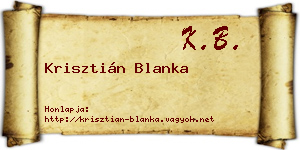 Krisztián Blanka névjegykártya